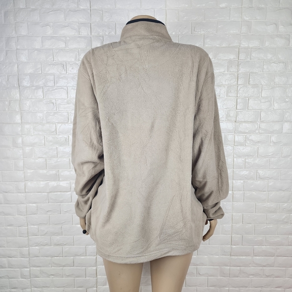 duck unlimited beige full zip fleece sweater - Picture 4 of 9